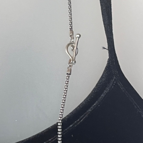 Vintage Michael Dawkins toggle sterling silver 36" necklace, caviar and oblong - Picture 16 of 16